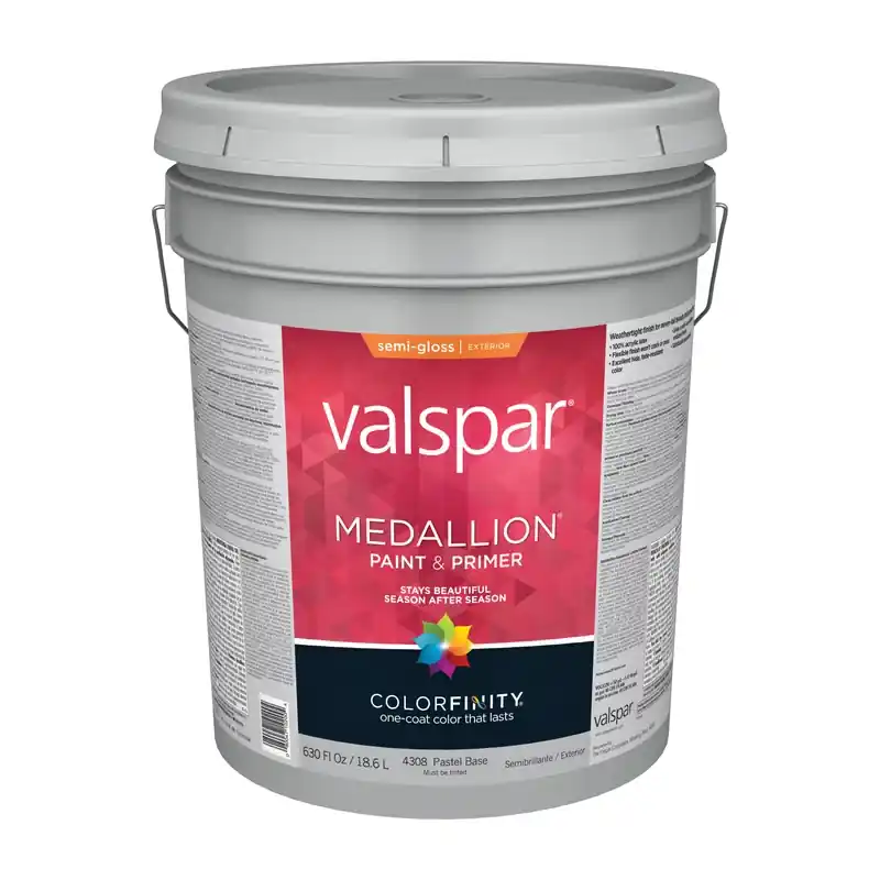 Medallion 100% Acrylic Semi-gloss Exterior Paint & Primer, Pastel Base, 5 Gallon