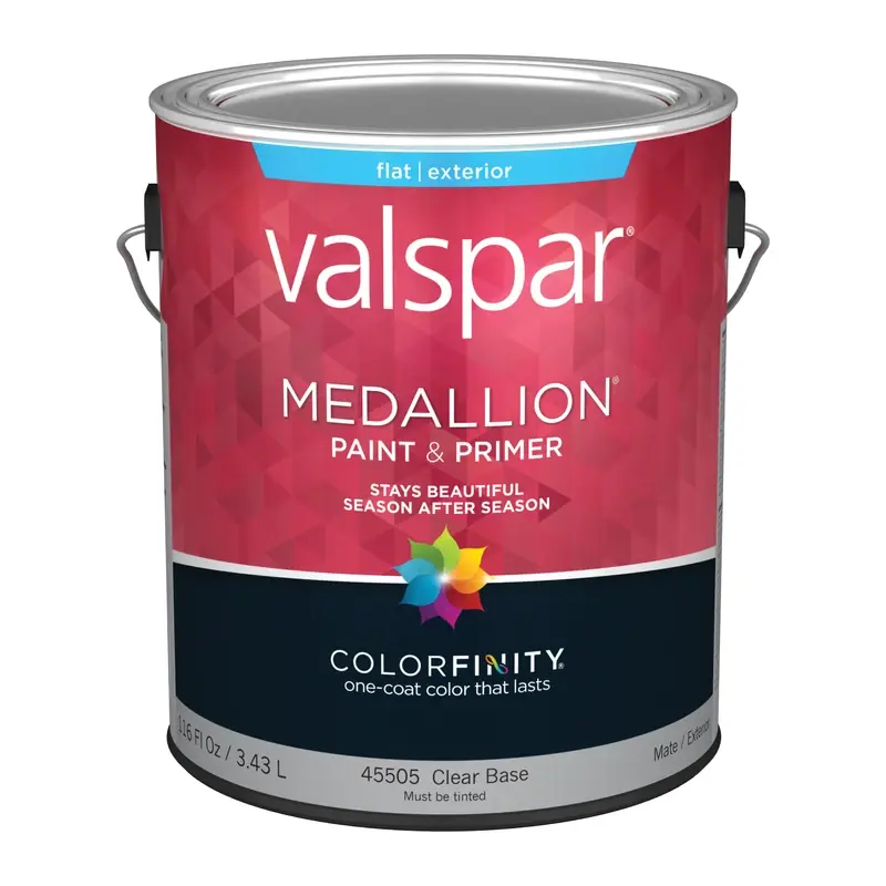 Valspar Medallion Flat Clear Base Paint And Primer Exterior 1 Gal