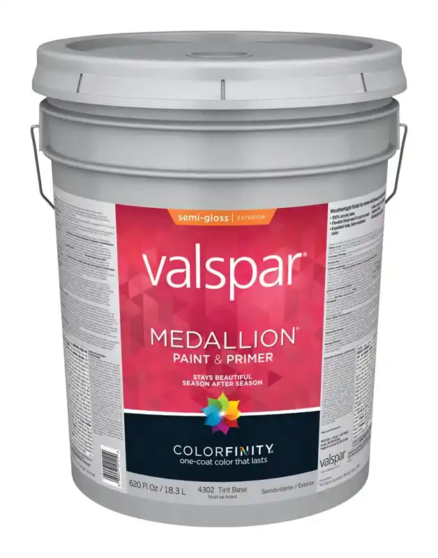 Medallion 100% Acrylic Semi-gloss Exterior Paint & Primer, Tint Base, 5 Gallon