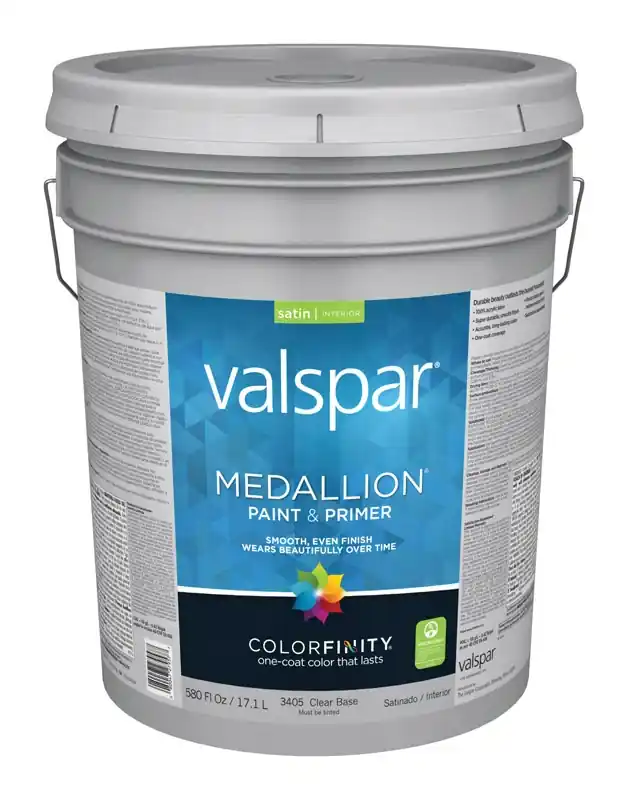 Medallion Satin Tintable Clear Base Interior Paint 5 Gallon Container