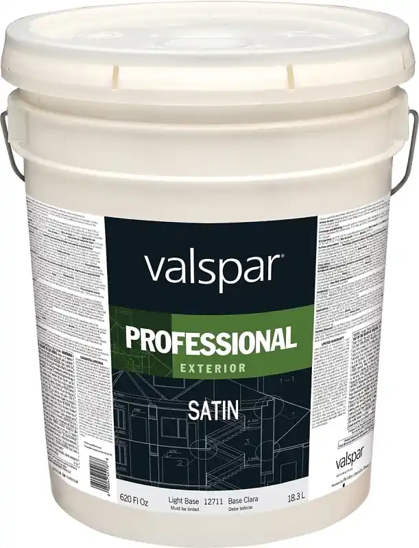 Professional 100% Acrylic Satin Exterior House Paint, Light Base, 5 Gallon