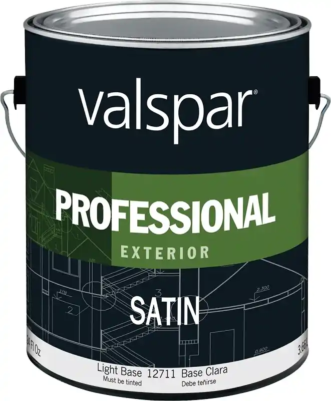 Professional 100% Acrylic Satin Exterior House Paint, Light Base, 1 Gallon