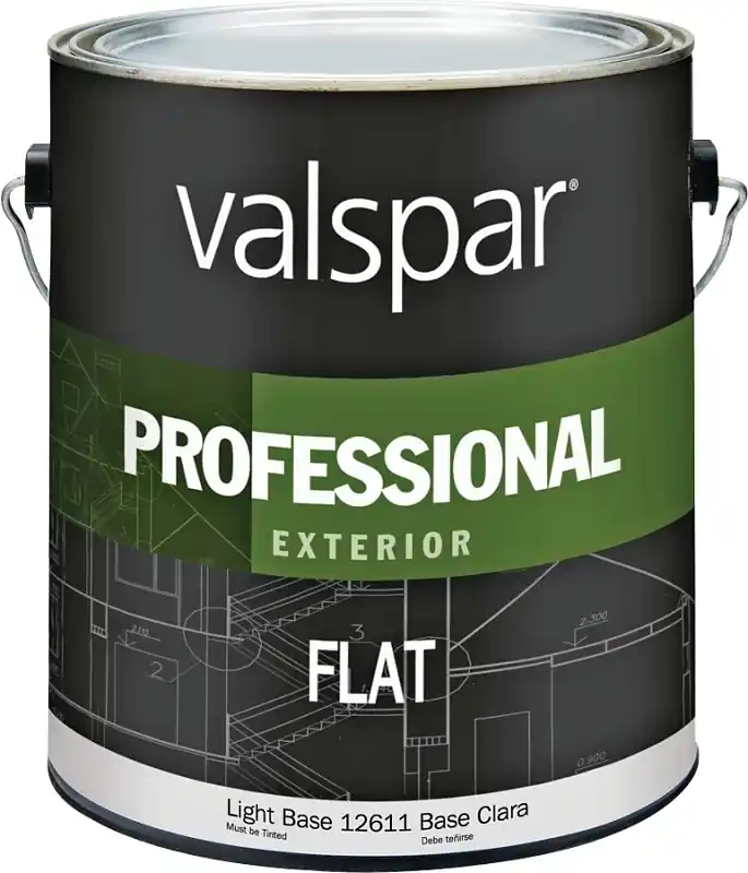 Professional 100% Acrylic Flat Exterior House Paint, Light Base, 1 Gallon
