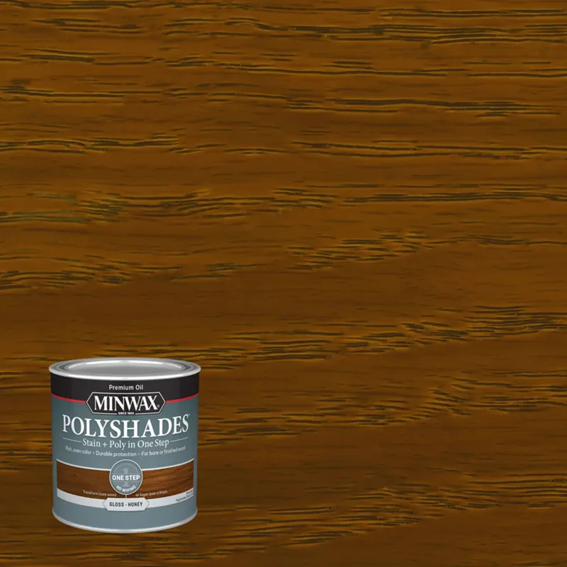 Polyshades Wood Finish + Polyurethane, Honey Gloss, 1/2 Pt.