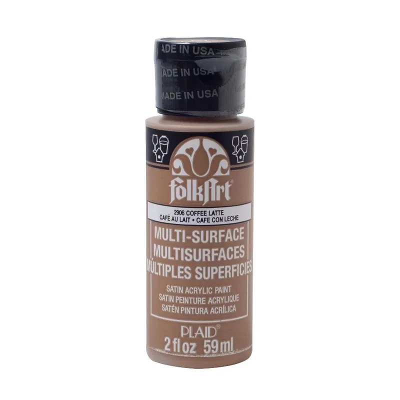 Folkart Satin Coffee Latte Multi-surface Hobby Paint 2 Oz - Versatile Crafting Solution