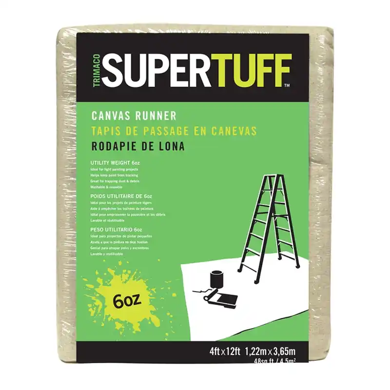 Trimaco SuperTuff 4 Ft. W X 12 Ft. L X 0.06 Mil 6 Oz Canvas Drop Cloth 1 Pk