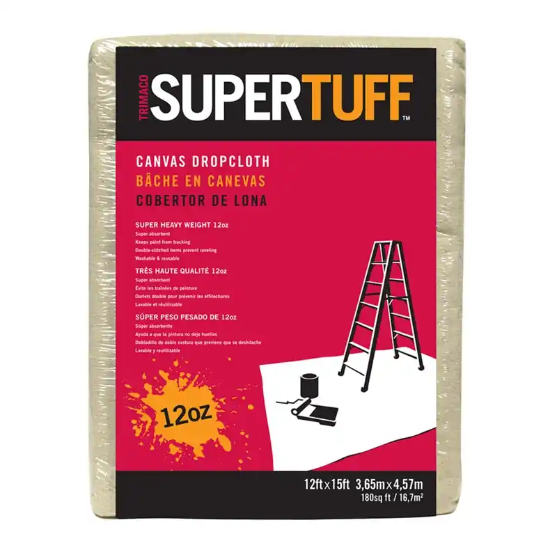 Trimaco SuperTuff 12 Ft. W X 15 Ft. L 12 Oz Canvas Drop Cloth 1 Pk