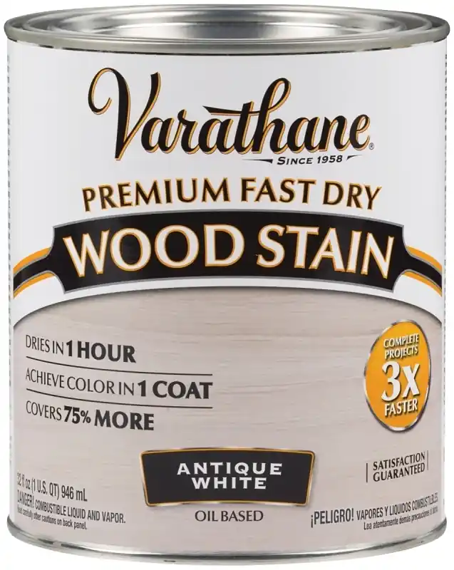 Fast Dry Interior Wood Stain, Oil-Based, Antique White, 1-Qt.