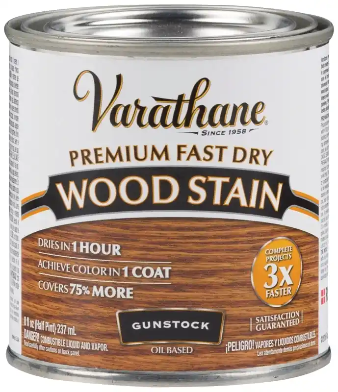 Fast Dry Interior Wood Stain, Oil-Based, Gunstock, 1/2-Pt.