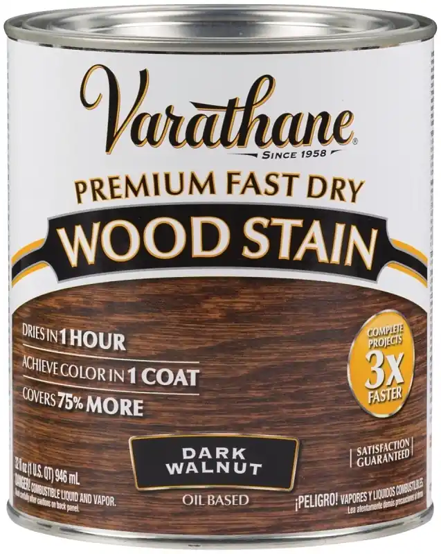 Fast Dry Interior Wood Stain, Oil-Based, Dark Walnut, 1-Qt.