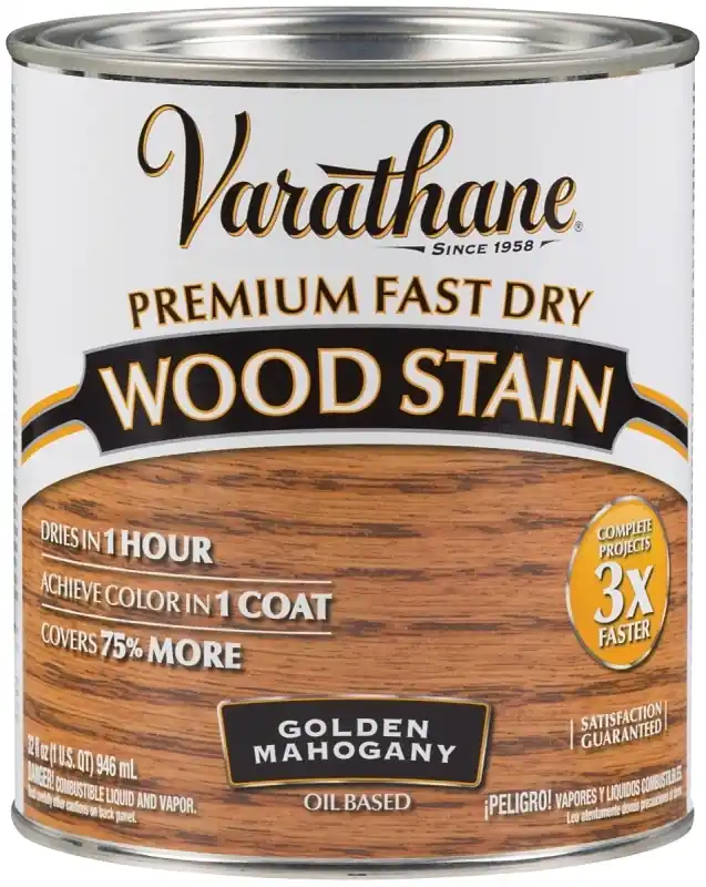 Fast Dry Interior Wood Stain, Oil-Based, Golden Mahogany, 1-Qt.