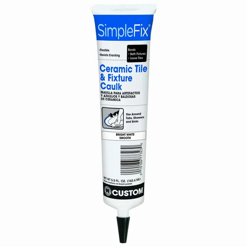 Bright White Smooth Ceramic Tile & Fixture Caulk