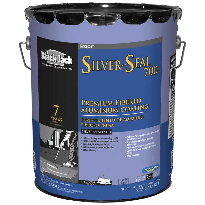 Silver Seal 700 Premium Fibered Aluminum Coating, 4.75-Gallons