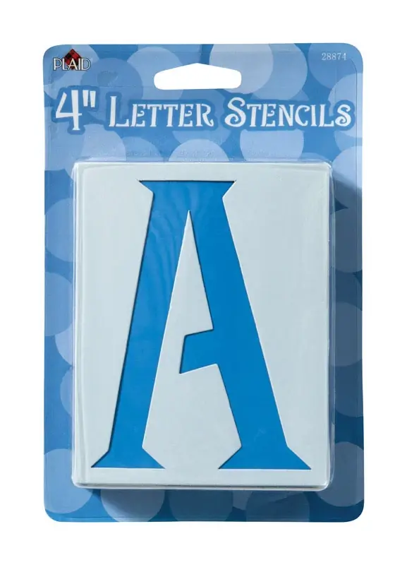 Plaid 4 In. Card Stock Letters Stencil 48 Pk