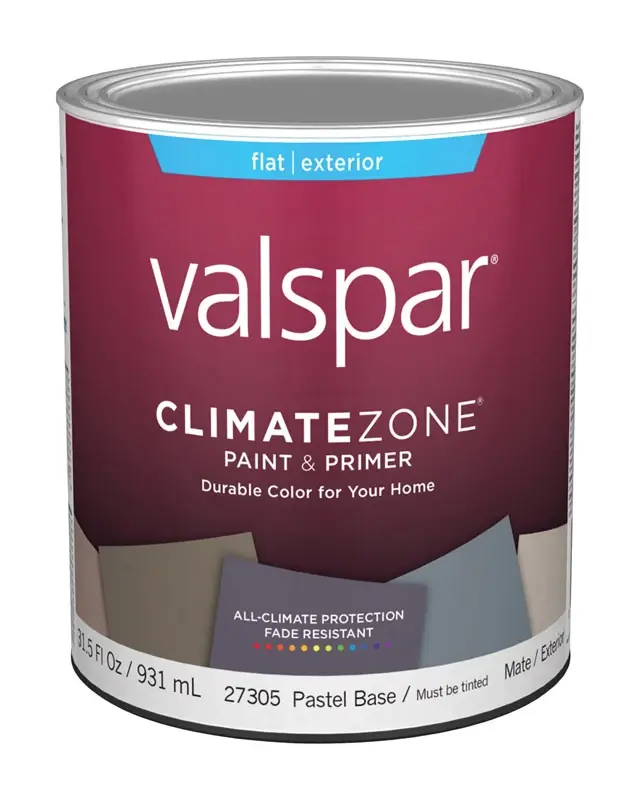 Valspar Climate Zone Flat Pastel Base Paint And Primer Exterior 1 Qt