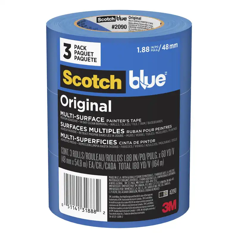 ScotchBlue 1.88 In. W X 60 Yd L Blue Medium Strength Original Painter‘s Tape 3 Pk
