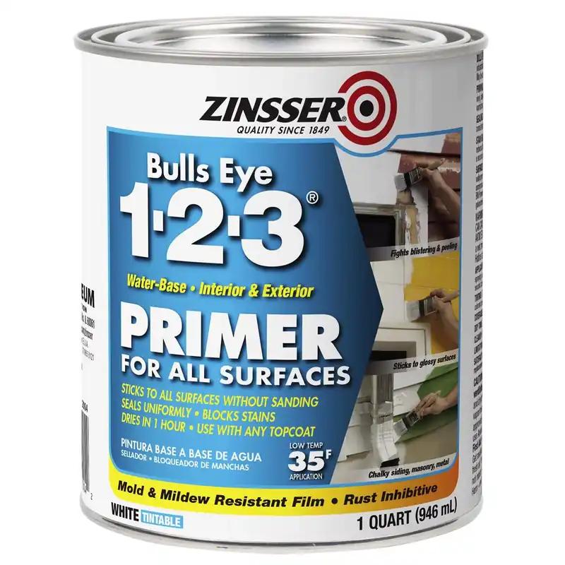 Bulls Eye 1-2-3 Primer Sealer & Stain Killer, White, 1 Qt.