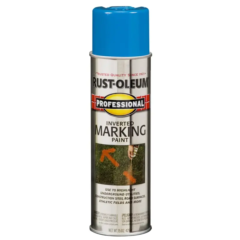 Professional Caution Blue Inverted Marking Spray Paint 15 Oz