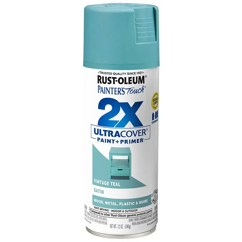 Painter‘s Touch 2X Spray Paint, Satin Teal, 12-oz.