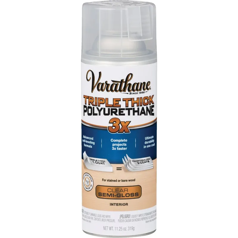 Varathane Transparent Semi-Gloss Clear Water-Based Oil Modified Urethane Triple Thick Polyurethane 1