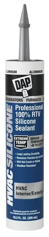 Hvac Silicone Aluminum 100% Rtv Silicone Sealant 10.3 Oz Cartridge