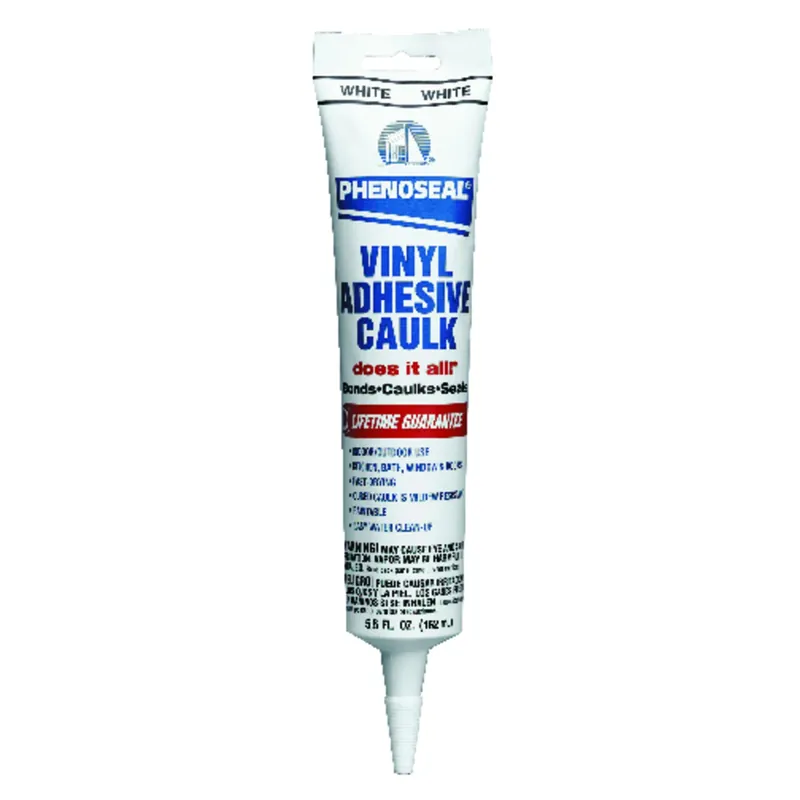 Phenoseal Vinyl Caulk, White, 6-oz.