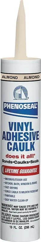 Phenoseal Vinyl Caulk, Almond, 10-oz.
