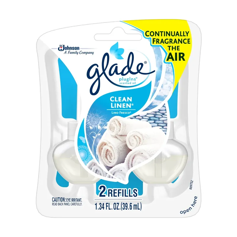 Glade Plug-Ins Clean Linen Scent Air Freshener Refill 1.34 Oz Liquid