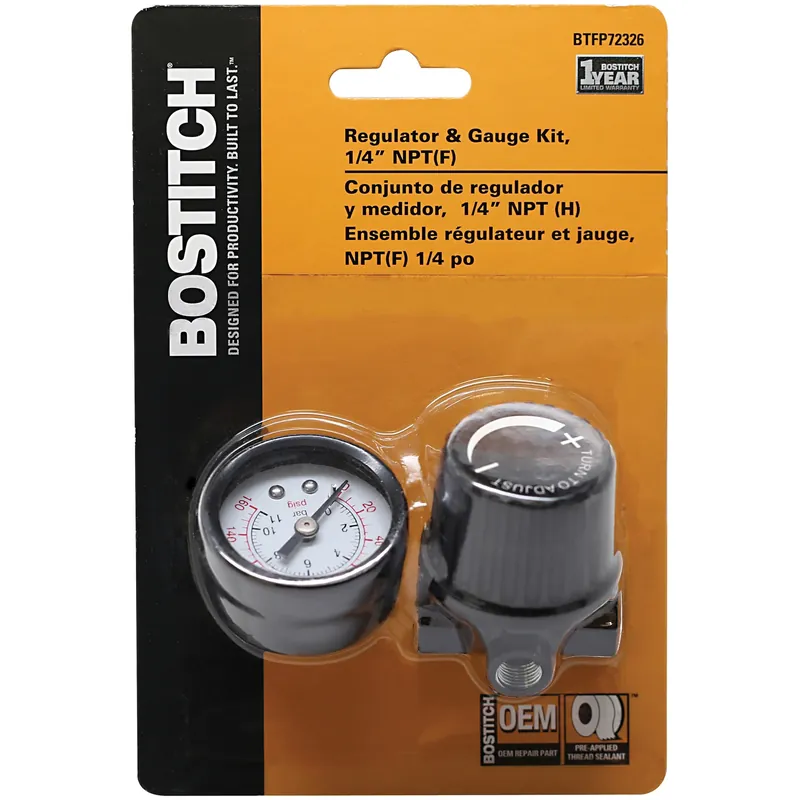 Plastic Adjustable Pressure Regulator With Gauge, Model Btfp72326, 1/4 Inch