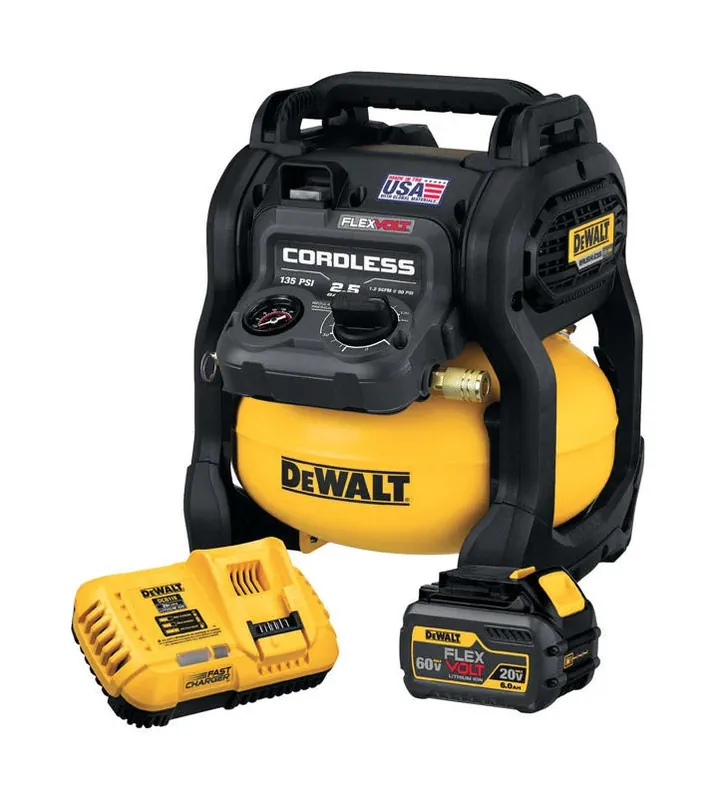 DeWalt 20V MAX 2.5‑Gal Pancake Cordless Air Compressor – 135 psi, Oil‑Free