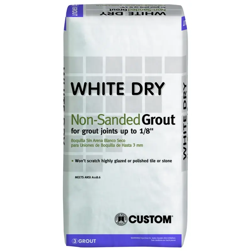 Dry Tile Grout, White, 25 Lbs.