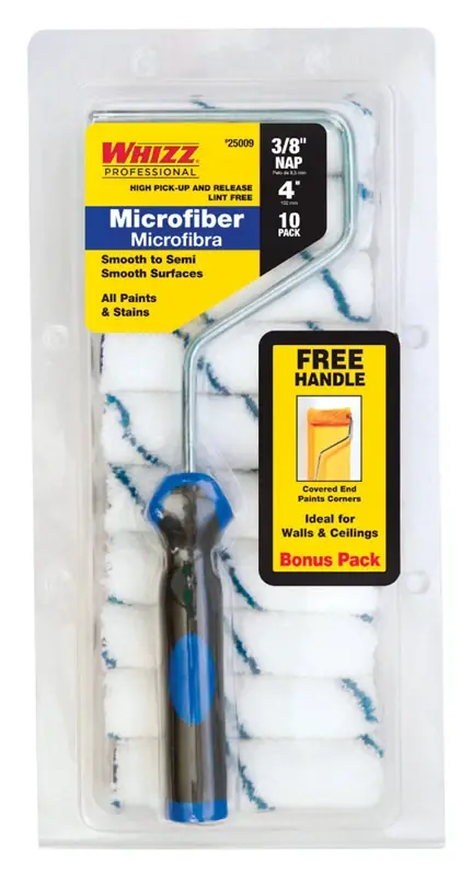 Whizz Microfiber 4 In. W X 3/8 In. Mini Paint Roller Cover 10 Pk