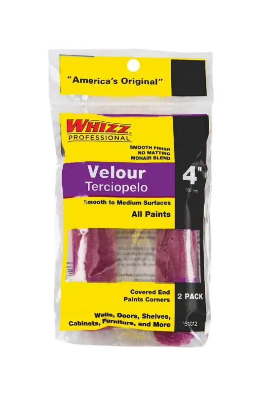 Whizz Velour 4 In. W X 3/16 In. Mini Paint Roller Cover 2 Pk