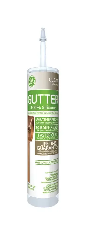 Ge Advanced Clear Silicone 2 Gutter And Flashing Sealant 10.1 Oz. Cartridge