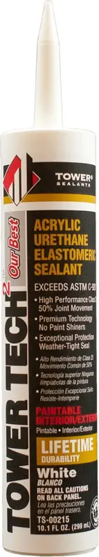 Tower Sealants Tower Tech 2 White Acrylic Urethane Window And Door Sealant 10.1 Oz