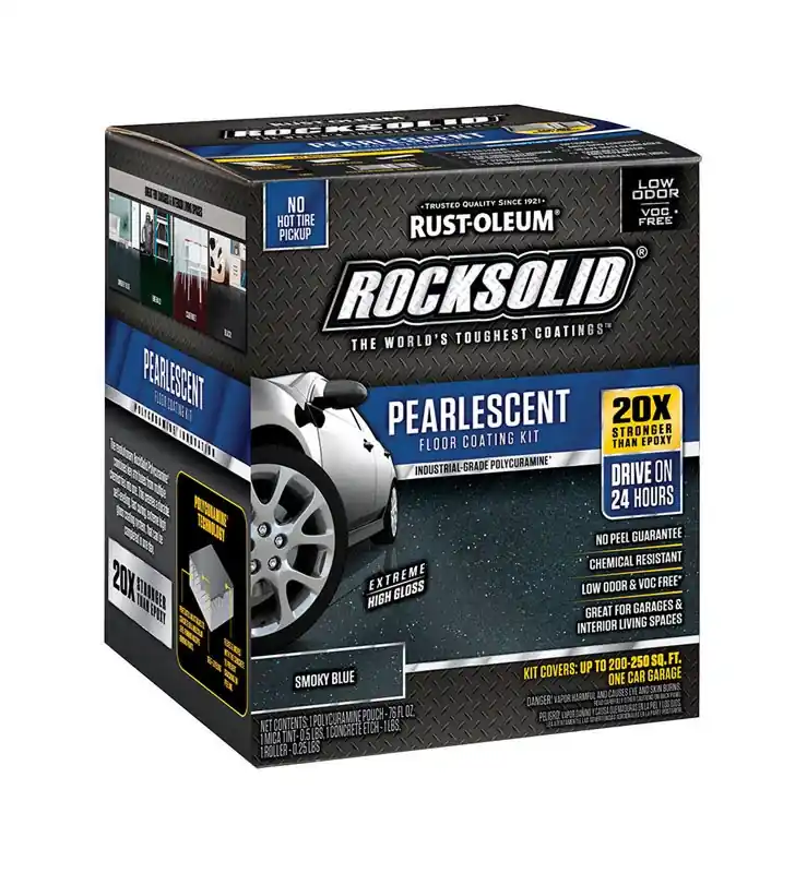 Rocksolid Pearlescent Smoky Blue Epoxy Floor Paint 80 Oz