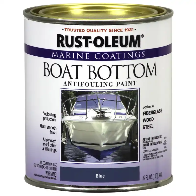 Marine Coatings Anti-Fouling Paint, Blue Boat Bottom, 1-Qt.