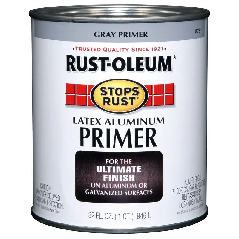 Stops Rust Gray Flat Latex Aluminum Primer, 1 Quart - Superior Adhesion