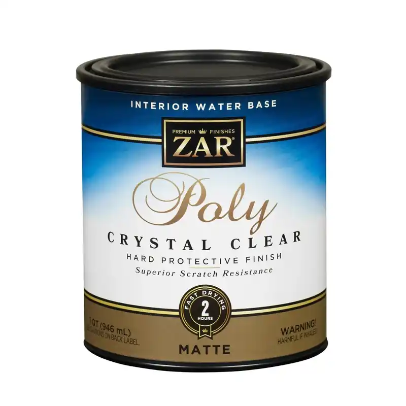 Interior Polyurethane, Water Based, Crystal Clear Matte, Qt.