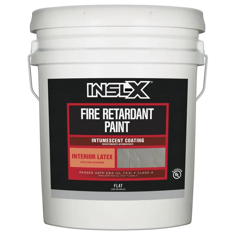 Flat White Acrylic Fire Retardant Paint 5 Gallon Container