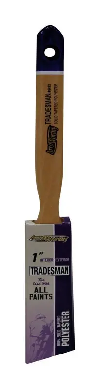 Tradesman 1 In. Angle Paint Brush - Polyester Blend, Wood Handle, Stainless Steel Ferrule