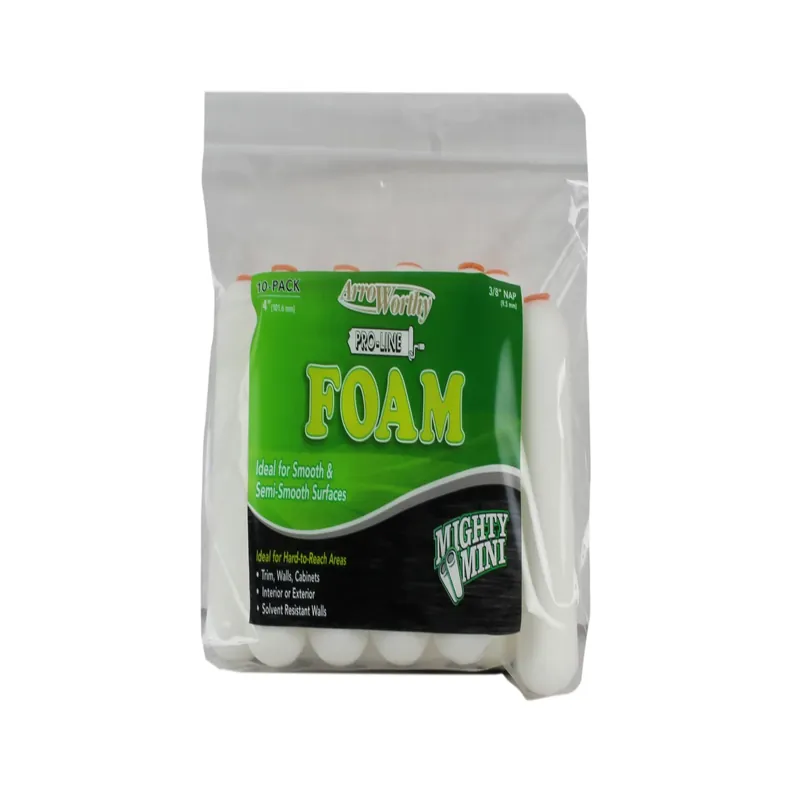 ArroWorthy Pro-Line Foam 4 In. W X 3/8 In. Mini Paint Roller Cover 10 Pk