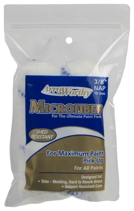 ArroWorthy Microfiber 4 In. W X 3/8 In. Mini Paint Roller Cover 2 Pk