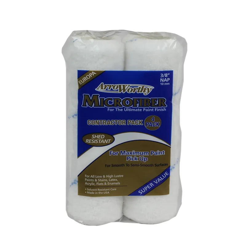 ArroWorthy Microfiber 9 In. W X 3/8 In. Paint Roller Cover 4 Pk