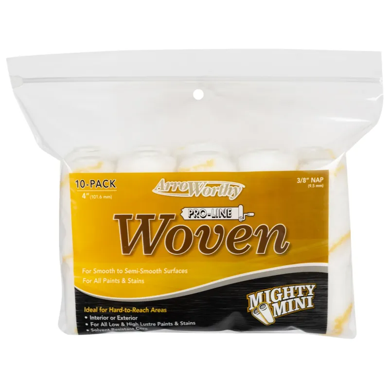 ArroWorthy Pro-Line Woven 4 In. W X 3/8 In. Mini Paint Roller Cover 10 Pk