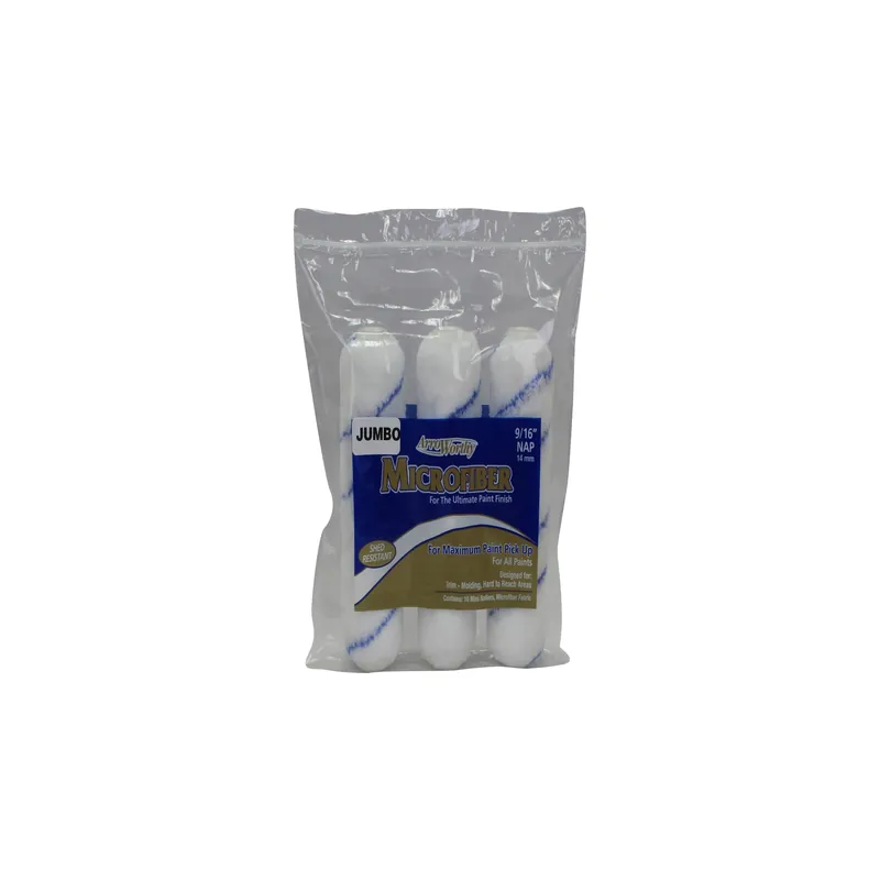 ArroWorthy Microfiber 4 In. W X 9/16 In. Jumbo Mini Paint Roller Cover 3 Pk