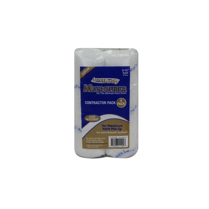 ArroWorthy Microfiber 9 In. W X 9/16 In. Paint Roller Cover 4 Pk