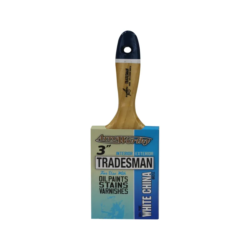 Tradesman 3 In. Flat Paint Brush - White China Bristle, Steel Ferrule