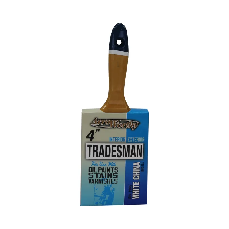 Tradesman 4 In. Flat Paint Brush With White China Bristles And Steel Ferrule