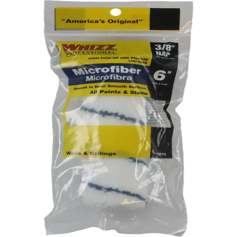 Whizz Microfiber 6 In. W X 3/8 In. Jumbo Mini Paint Roller Cover 1 Pk